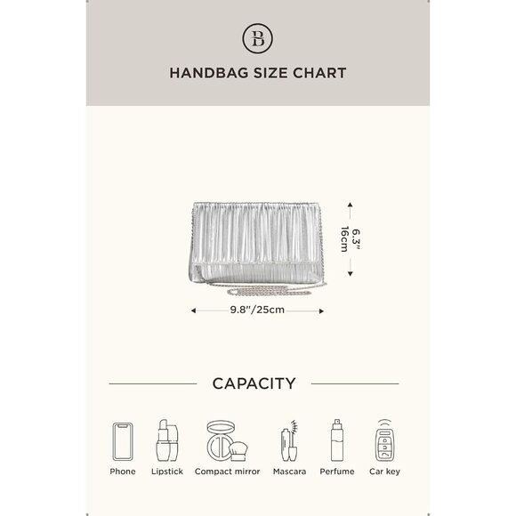 Women Silver Crystal Bag with Rhinestones Wedding Party formal Handbag. - Picture 7 of 7